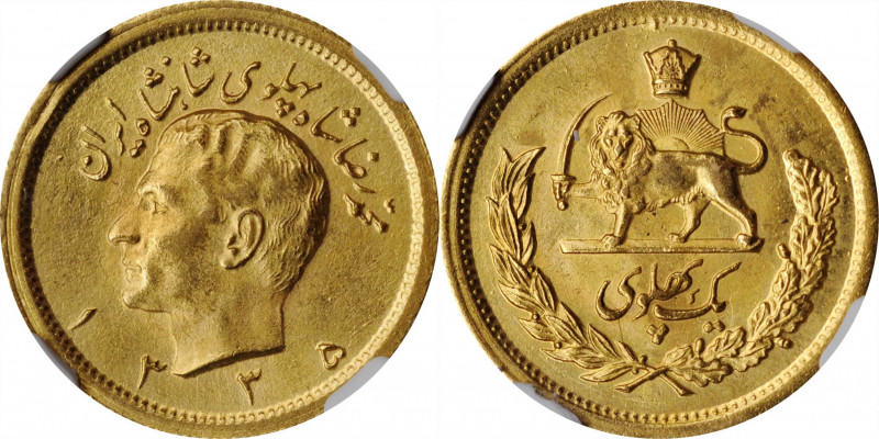 IRAN

IRAN. Pahlavi, SH 1335 (1956). Tehran Mint. NGC MS-66.

Fr-101; KM-116...