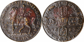 IRELAND

IRELAND. Gun Money Crown, 1690. Dublin or Limerick Mint. James II. PCGS AU-55 Gold Shield.

S-6578; KM-103.1. Featuring the recycled plan...