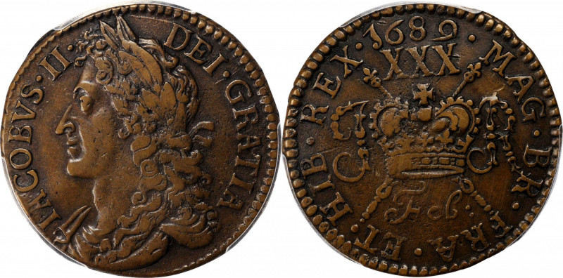 IRELAND

IRELAND. Gun Money 1/2 Crown, 1689 (Feb). Dublin Mint. James II. PCGS...