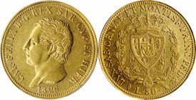 Italian States (including Papal and Vatican City)

ITALY. Sardinia. 80 Lire, 1826-L. Turin Mint. Carlo Felice. PCGS AU-50 Gold Shield.

Fr-1132; K...