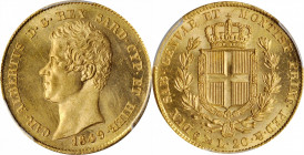 Italian States (including Papal and Vatican City)

ITALY. Sardinia. 20 Lire, 1849-P. Genoa Mint; mm: anchor. Carlo Alberto. PCGS MS-64 Gold Shield....