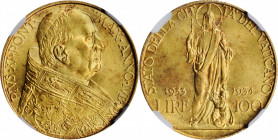 Italian States (including Papal and Vatican City)

ITALY. Vatican City. 100 Lire, 1933/4. Rome Mint. NGC MS-63+.

Fr-284; KM-19; Berman-3362. Exce...