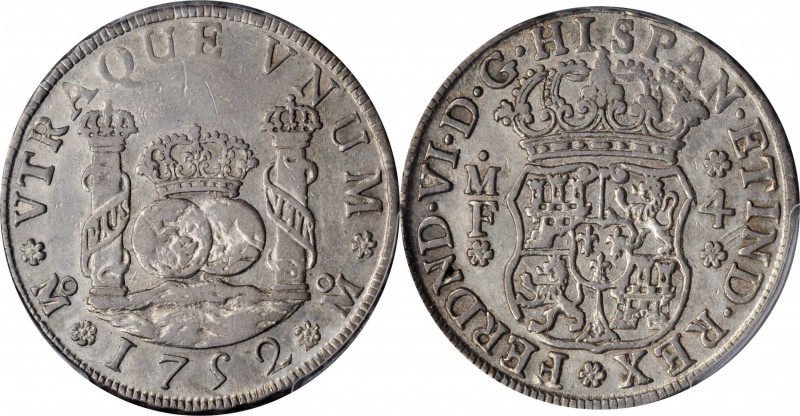 Pillars

MEXICO. 4 Reales, 1752-Mo MF. Mexico City Mint. Ferdinand VI. PCGS Ge...