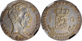 NETHERLANDS EAST INDIES

NETHERLANDS EAST INDIES. Kingdom of the Netherlands. Gulden, 1840. Utrecht Mint. William I. NGC AU-58.

KM-300a. A sharpl...