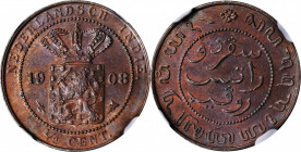 NETHERLANDS EAST INDIES

NETHERLANDS EAST INDIES. Kingdom of the Netherlands. 1/2 Cent, 1908. Utrecht Mint; privy mark: broadaxe. Wilhelmina. NGC MS...