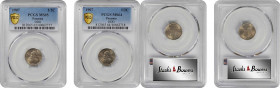 PANAMA

PANAMA. Duo of Mint Errors -- Doubled Die Obverse -- 1/2 Centesimo (2 Pieces), 1907. Both PCGS Gold Shield Certified.

KM-6. MS-64 and MS-...