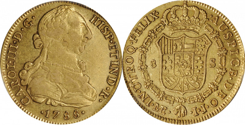 PERU

PERU. 8 Escudos, 1788-LIMAE IJ. Lima Mint. Charles III. PCGS EF-45 Gold ...