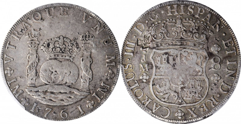 PERU

PERU. 8 Reales, 1761-LIMA JM. Lima Mint. Charles III. PCGS Genuine--Chop...