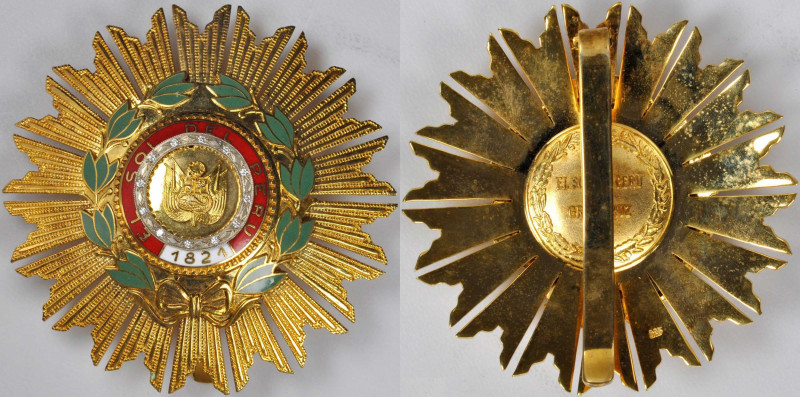 PERU

PERU. Order of the Sun, Grand Cross with diamonds, Instituted 1821 (issu...