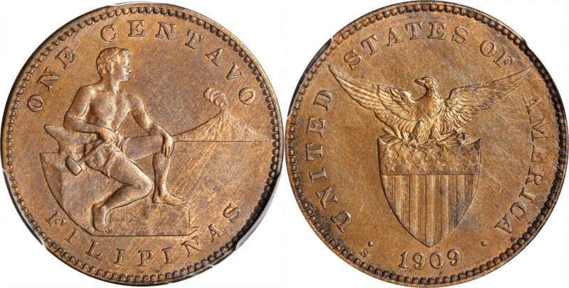 PHILIPPINES

PHILIPPINES. Centavo, 1909-S. San Francisco Mint. PCGS MS-63 Brow...