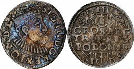 POLAND

POLAND. 3 Groschen, (15)90. Sigismund III. PCGS EF-40 Gold Shield.

Kop-935. Just one finer example certified by PCGS. An extremely attrac...