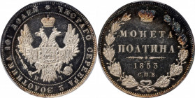 RUSSIA

RUSSIA. Poltina, 1853-CNB HI. St. Petersburg Mint. Nicholas I. PCGS MS-63 Prooflike Gold Shield.

KM-C-167.1; Bit-268. Pop: 1, none graded...