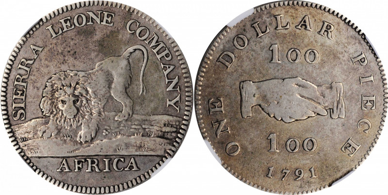 SIERRA LEONE

SIERRA LEONE. Dollar, 1791. Soho (Birmingham) Mint. NGC VF Detai...