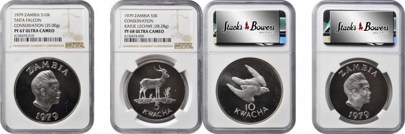 ZAMBIA

ZAMBIA. Duo of Wildlife Conservation Issues (2 Pieces), 1979. Both NGC...