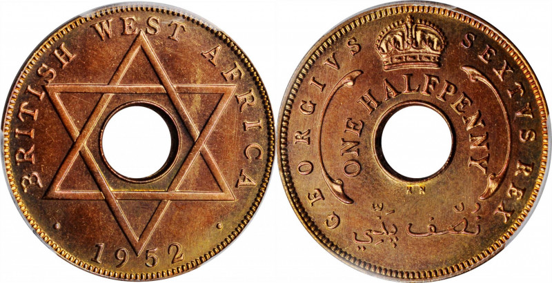 BRITISH WEST AFRICA

BRITISH WEST AFRICA. 1/2 Penny, 1952-KN. Kings Norton Min...