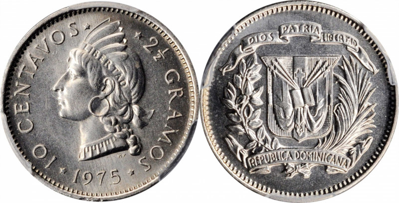 DOMINICAN REPUBLIC

DOMINICAN REPUBLIC. 10 Centavos, 1975. London or Llantrisa...