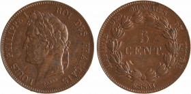 Louis-Philippe Ier, essai de 5 centimes, refonte des monnaies de cuivre, s.d. Paris
A/LOUIS PHILIPPE I - ROI DES FRANÇAIS
Tête laurée à gauche de Lo...