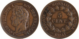 Louis-Philippe Ier, essai de 5 centimes, refonte des monnaies de cuivre, 1840 Paris
A/LOUIS PHILIPPE I - ROI DES FRANÇAIS
Tête laurée à gauche de Lo...