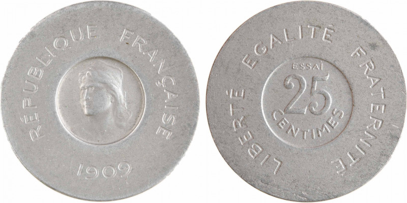 IIIe République, essai de 25 centimes par Rude, 1909
A/REPUBLIQUE FRANÇAISE// (...