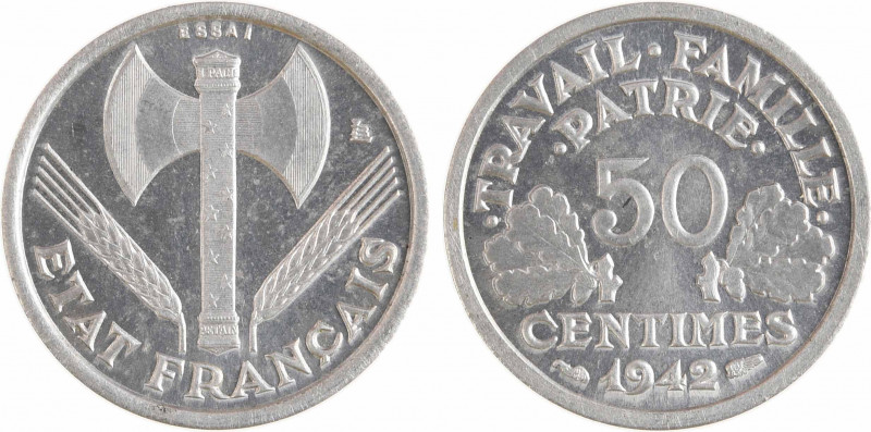 État français, essai de 50 centimes francisque, 1942 Paris
A/ETAT FRANÇAIS
Fra...