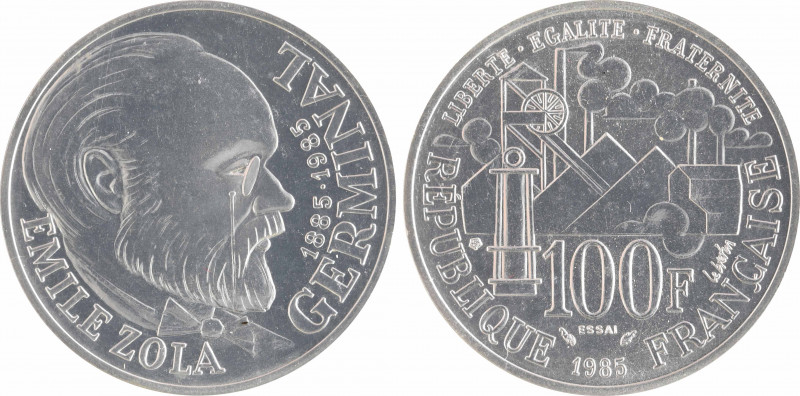 Ve République, essai de 100 francs Emile Zola Germinal, 1985 Pessac
A/ÉMILE ZOL...