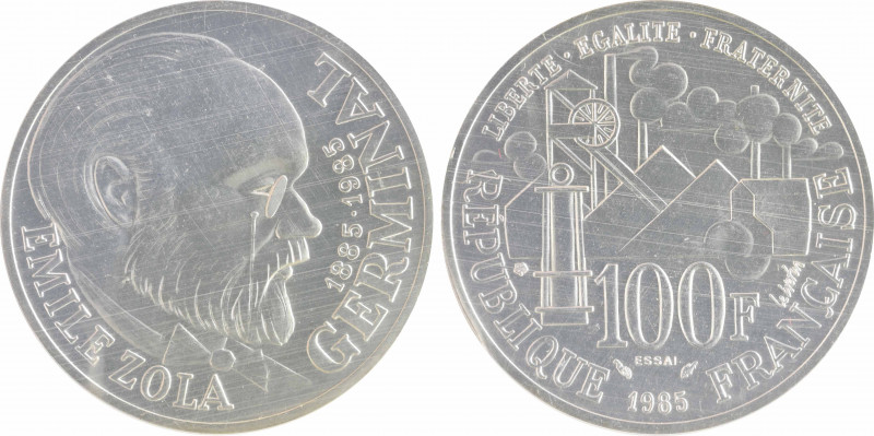 Ve République, essai de 100 francs Emile Zola Germinal, 1985 Pessac
A/ÉMILE ZOL...