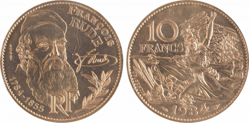 Ve République, essai de 10 francs François Rude, 1984 Pessac
A/FRANÇOIS/ RUDE/ ...