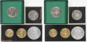 Réunion (île de la), série de 5 essais, 1955-1964 Paris
FDC, Divers métaux, 62,58 g
Poids donné avec les pochettes scellées et boîtes de la Monnaie ...