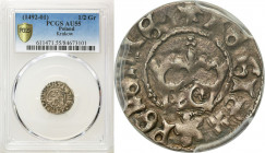Medieval coins Poland
POLSKA / POLAND / POLEN / SCHLESIEN / GERMANY

Jan I Olbracht 1492-1501, Half Grosz (Groschen) bez daty, KrakC3w / Cracow PCG...