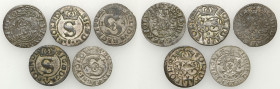 Sigismund III Vasa 
POLSKA/ POLAND/ POLEN/ LITHUANIA/ LITAUEN

Zygmunt III Waza. Szelag (Schilling) 1613, 1614, 1623 KrakC3w / Cracow, group 5 coin...