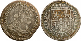 John II Casimir 
POLSKA/ POLAND/ POLEN/ LITHUANIA/ LITAUEN

Jan II Kazimierz. Ort 18 groszy (Groschen) 1650, Wschowa - REGNI 

Aw.: Popiersie krC...