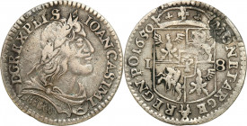 John II Casimir 
POLSKA/ POLAND/ POLEN/ LITHUANIA/ LITAUEN

Jan II Kazimierz. Ort 18 groszy (Groschen) 1650, Wschowa - REGN 

Aw.: Popiersie krC3...
