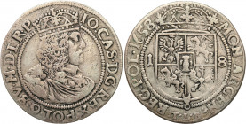 John II Casimir 
POLSKA/ POLAND/ POLEN/ LITHUANIA/ LITAUEN

Jan II Kazimierz. Ort 18 groszy (Groschen) 1658 TLB, KrakC3w / Cracow 

Odmiana z obw...