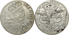 John III Sobieski 
POLSKA/ POLAND/ POLEN/ LITHUANIA/ LITAUEN

Jan III Sobieski. Szostak - 6 groszy (Groschen) 1685, KrakC3w / Cracow 

Wariant z ...