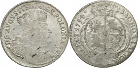 Augustus III the Sas 
POLSKA/ POLAND/ POLEN/ LITHUANIA/ LITAUEN

August III Sas Ort 18 groszy (Groschen) 1754, Lipsk 

Mniejsze popiersie krC3la....