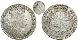 Augustus III the Sas
POLSKA/ POLAND/ POLEN/ LITHUANIA/ LITAUEN

August III Sas. Ort 18 groszy (Groschen) 1755, Lipsk Ex. Potocki

Aw.: Popiersie ...