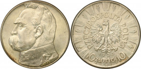 Poland II Republic
POLSKA / POLAND / POLEN / POLOGNE / POLSKO

II RP. 10 zlotych 1936 PiE�sudski 

Moneta w slabie PCG z zawyE