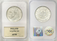 Poland II Republic
POLSKA / POLAND / POLEN / POLOGNE / POLSKO

II RP. 10 zlotych 1938 PiE�sudski - rare date 

Resztki poE�ysku w tle, rzadszy ro...