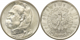 Poland II Republic
POLSKA / POLAND / POLEN / POLOGNE / POLSKO

II RP. 5 zlotych 1934 PiE�sudski - VERY NICE 

PiD�knie zachowana moneta, blask me...