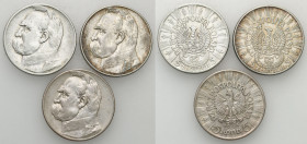 Poland II Republic
POLSKA / POLAND / POLEN / POLOGNE / POLSKO

II RP. 5 zlotych 1934 PiE�sudski Strzelecki + urzD�dowy, group 3 coins 

Rzadszy r...