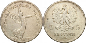 Poland II Republic
POLSKA / POLAND / POLEN / POLOGNE / POLSKO

II RP. 5 zlotych 1928 Nike with mint mark mennicy 

Lekko wytarte najwyE