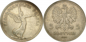 Poland II Republic
POLSKA / POLAND / POLEN / POLOGNE / POLSKO

II RP. 5 zlotych 1928 Nike bez znaku mennicy 

Moneta z naturalnymi E�ladami obieg...