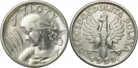Poland II Republic
POLSKA / POLAND / POLEN / POLOGNE / POLSKO

II RP. 1 zloty 1925, Londyn 

Moneta czyszczona.Parchimowicz 107b

Details: 4,93...