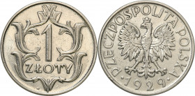 Poland II Republic
POLSKA / POLAND / POLEN / POLOGNE / POLSKO

II RP 1 zloty 1929 

Przetarte tE�o.Parchimowicz 108

Details: 6,92 g Ni 
Condi...