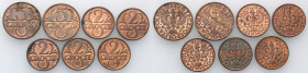 Poland II Republic
POLSKA / POLAND / POLEN / POLOGNE / POLSKO

II RP. 2, 5 groszy (groschen) 1937-1939, group 7 coins 

Monety z rulonu bankowego...