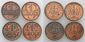 Poland II Republic
POLSKA / POLAND / POLEN / POLOGNE / POLSKO

II RP. 1 grosz (groschen) 1936, 1939, group 4 coins 

Monety z rulonu bankowego, z...