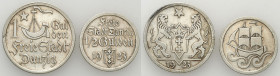 Danzig 
POLSKA / POLAND / POLEN / DANZIG / WOLNE MIASTO GDANSK

Wolne Miasto GdaE�sk/Danzig. 1/2 guldena, 1 gulden 1923 Koga, group 2 coins 

Zes...