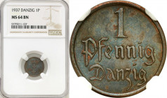 Danzig 
POLSKA / POLAND / POLEN / DANZIG / WOLNE MIASTO GDANSK

Wolne Miasto GdaE�sk/Danzig. 1 fenig 1937 NGC MS64 BN 

Idealnie zachowana moneta...