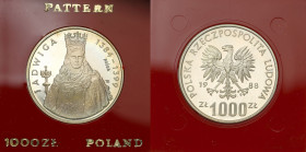 Probe coins Polish People Republic (PRL) and Poland
POLSKA / POLAND / POLEN / PATTERN / PROBE / PROBA

PRL. PROBA / PATTERN SILVER 1.000 zlotych 19...