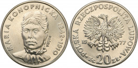 Nickel Probe Coins
POLSKA / POLAND / POLEN / PATTERN / PROBE / PROBA

PRL. PROBA / PATTERN Nickiel 20 zlotych 1977 Maria Konopnicka (duE